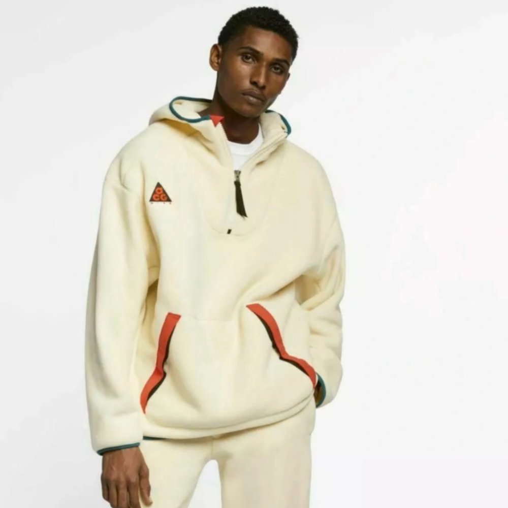 Nike ACG Sherpa Fleece Hoodie in Cream - L